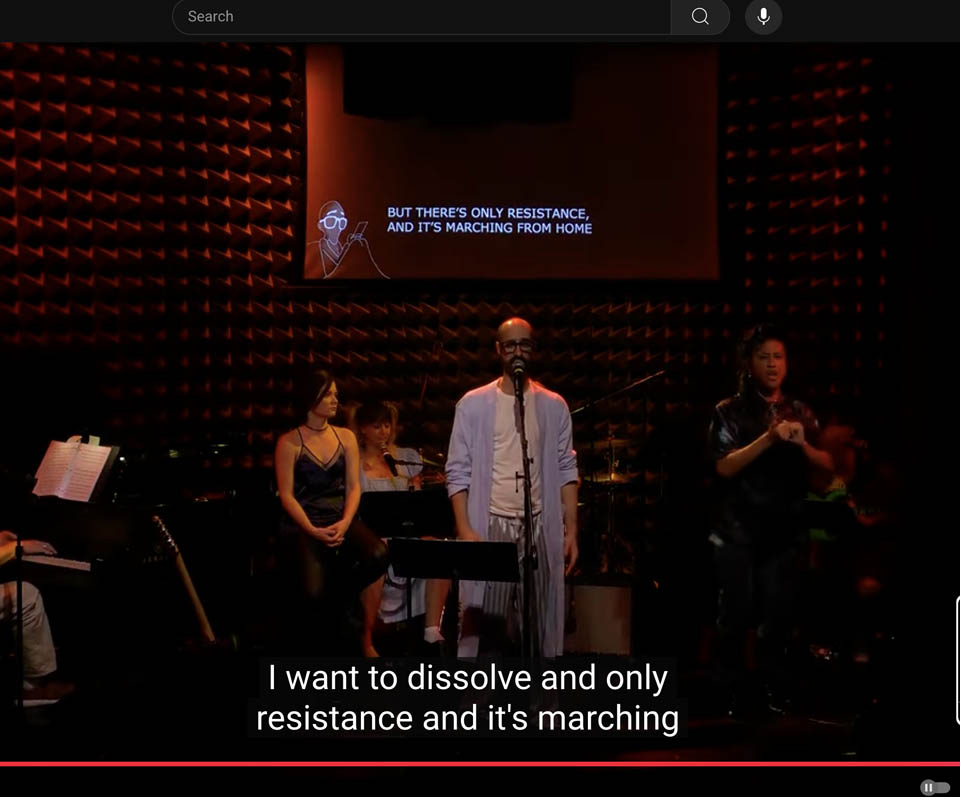 Three images of the stage with 